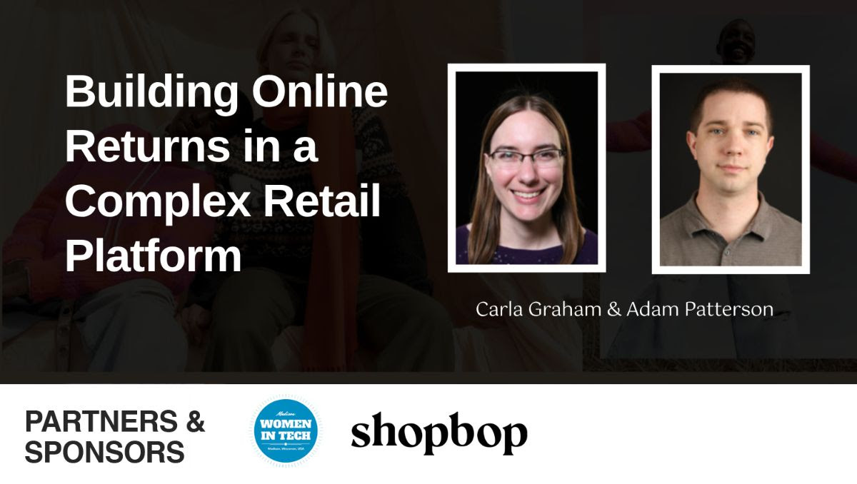 ⏰SOCIAL ALERT ⏰
Thursday, January 25, 2024
TECH TALK: "Building Online Returns in a Complex Retail Platform" 💻🛍️🛒<a href="/shopbop/">Shopbop</a>
RSVP Here: meetup.com/madison-women-…