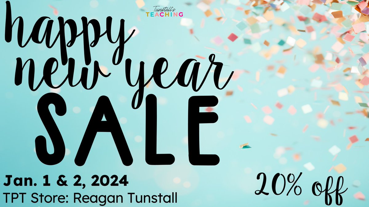 Happy New Year! Our entire store is 20% off today, which makes our already discounted bundles 40% off!  No code is needed. bit.ly/2W1jqsE