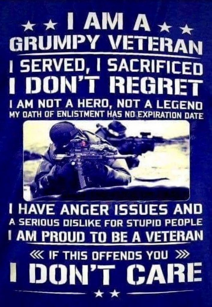 When the battle for America begins on our soil, these are Patriots that will save her! Minus the few brainwashed liberal Veterans, we are 16 million strong. We are armed, trained and angry and we will give no quarter and show no mercy! #PatriotVeterans 🇺🇸🇺🇸🇺🇸