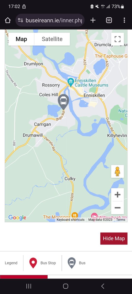 Hi <a href="/Buseireann/">Bus Éireann</a> , why does it look like the 17:00 bus to Dublin has bypassed Enniskillen out towards its next stop in Cavan? Can you please advise ASAP - I bought a return ticket specifically to the Airport for a flight tonight