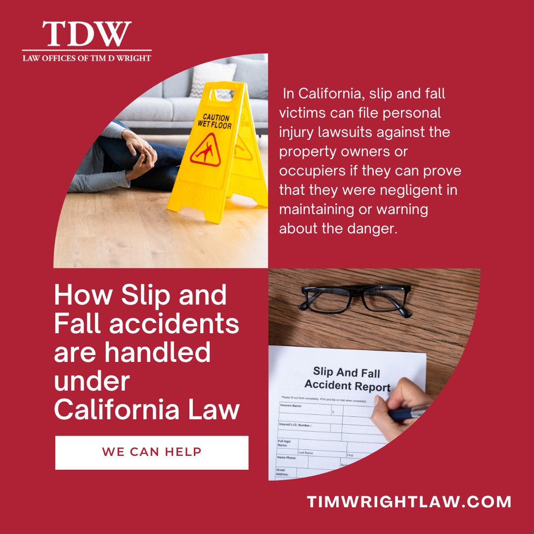 California slip and fall? 

Trust our experts for legal guidance. 

We navigate complexities, uphold your rights, and pursue rightful compensation. 

Focus on recovery—call (323) 379-9995 or timwrightlaw.com. 

#LegalHelp #JusticeForYou