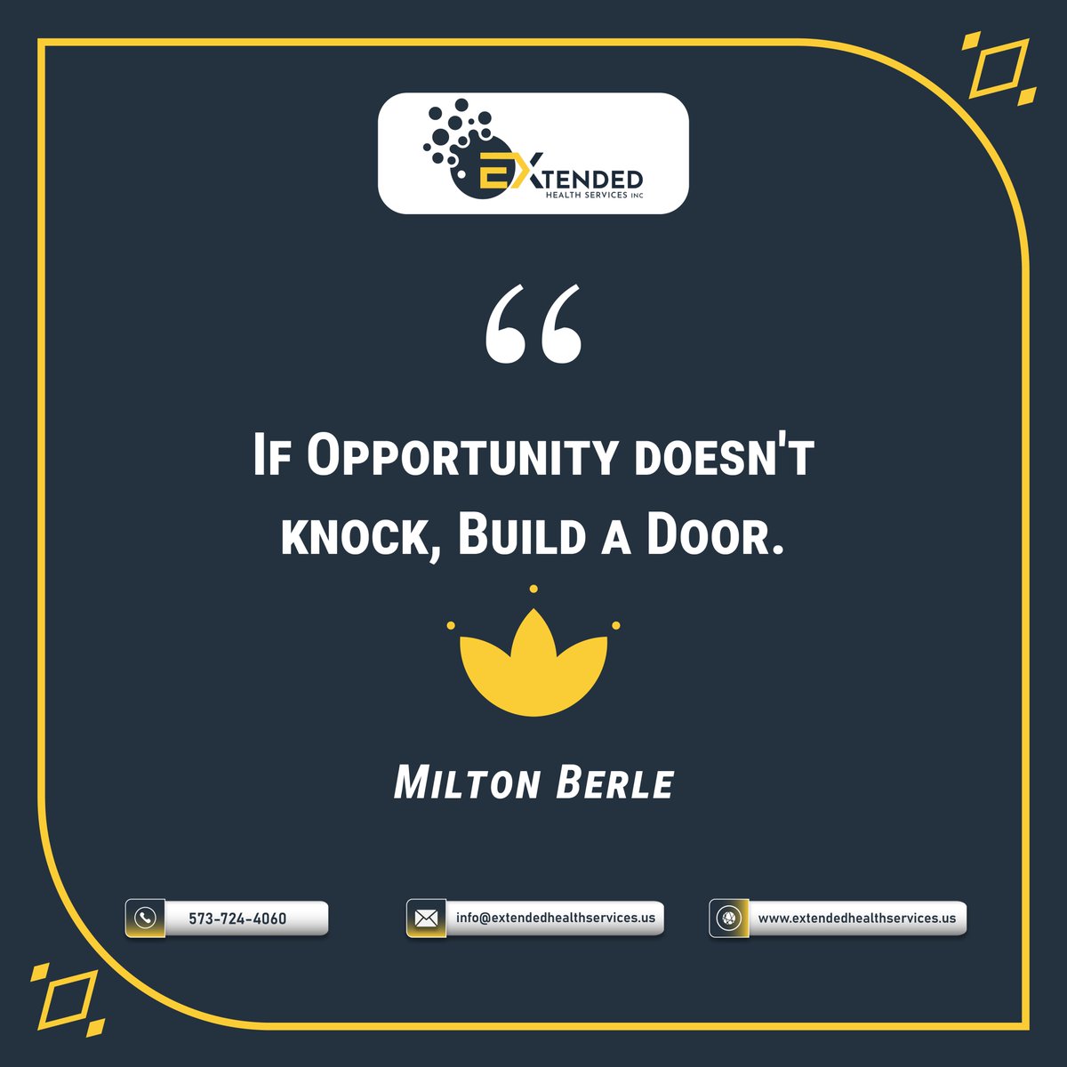 HealthExtended's tweet image. Proactive mindset and determination to create opportunities when they are not readily available

Contact us today to learn more:
Phone: 573-724-4060
Email: info@extendedhealthservices.us
Website: extendedhealthservices.us
. 
#createyourownopportunities #proactivemindset