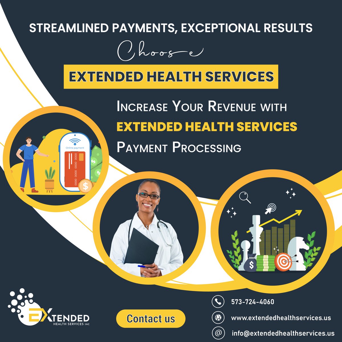 HealthExtended's tweet image. Experience seamless medical billing with EHS fast and reliable payment processing solutions. 

Contact us today to learn more:
Phone: 573-724-4060
Email: info@extendedhealthservices.us
Website: extendedhealthservices.us
.
#SeamlessMedicalBilling #EHSBillingSolutions