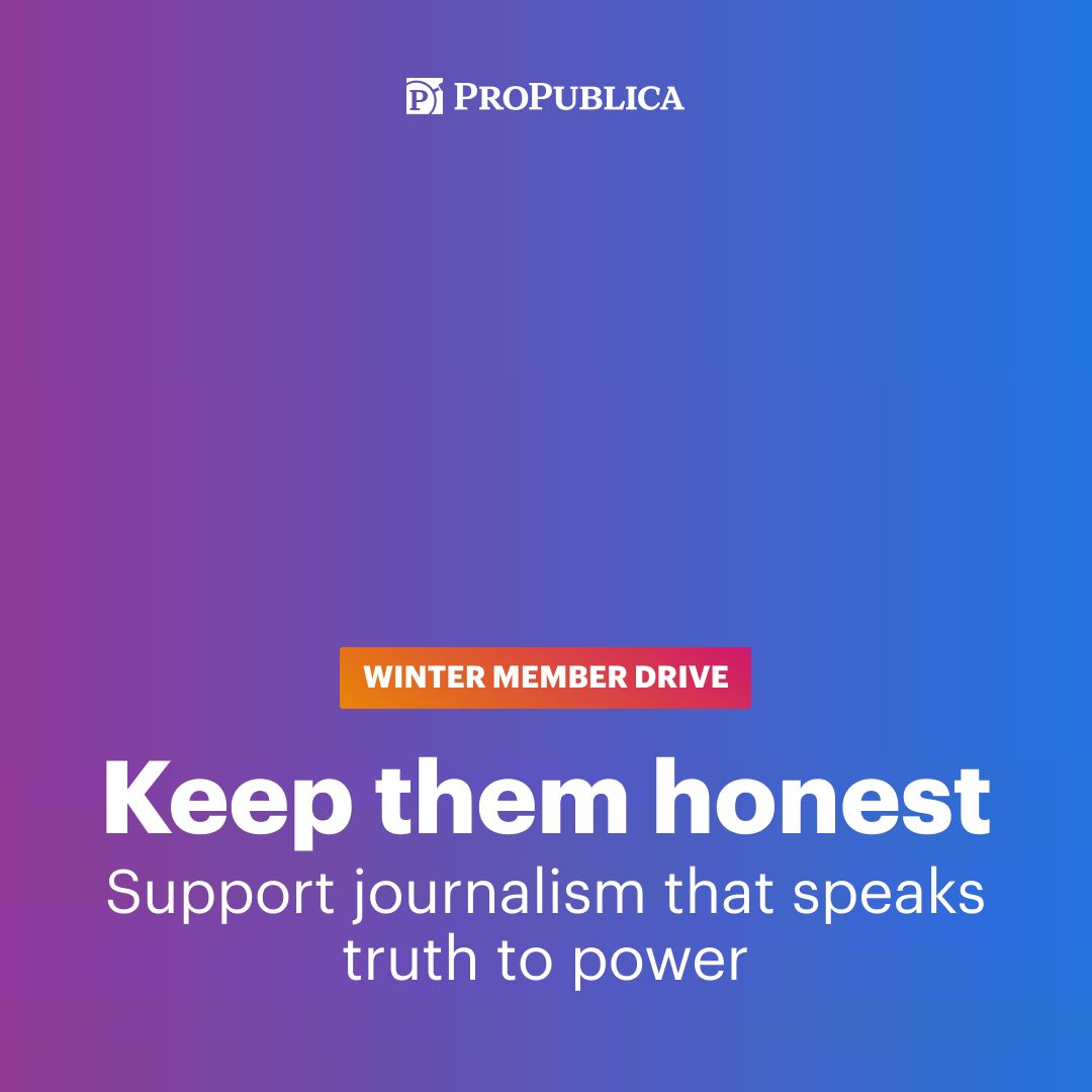 propublica's tweet image. All year, you’ve seen ProPublica reporters expose one injustice after another. But if there’s a light at the end of these dark stories, it’s this: Our reporting often gets results.

Help us spur even more impact in 2024. Donate today: propub.li/3PHpq4z
