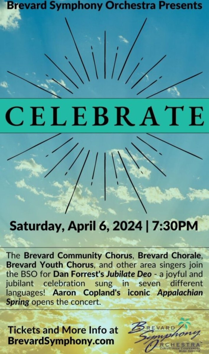 HCHarmonizers10's tweet image. Brevard Chorale seeks XLNT singers! Director Justin Walker.
#Jubilatedeo #cocoafl #MELBOURNEFL
#brevardchorale #efsccocoa #celebrate #sing #justinwalker #peteramaselli #cathycostello #Douglaskidd #jimseidel #conniemaltby #robertmyost #lindacox #brevardsymphonyorchestra