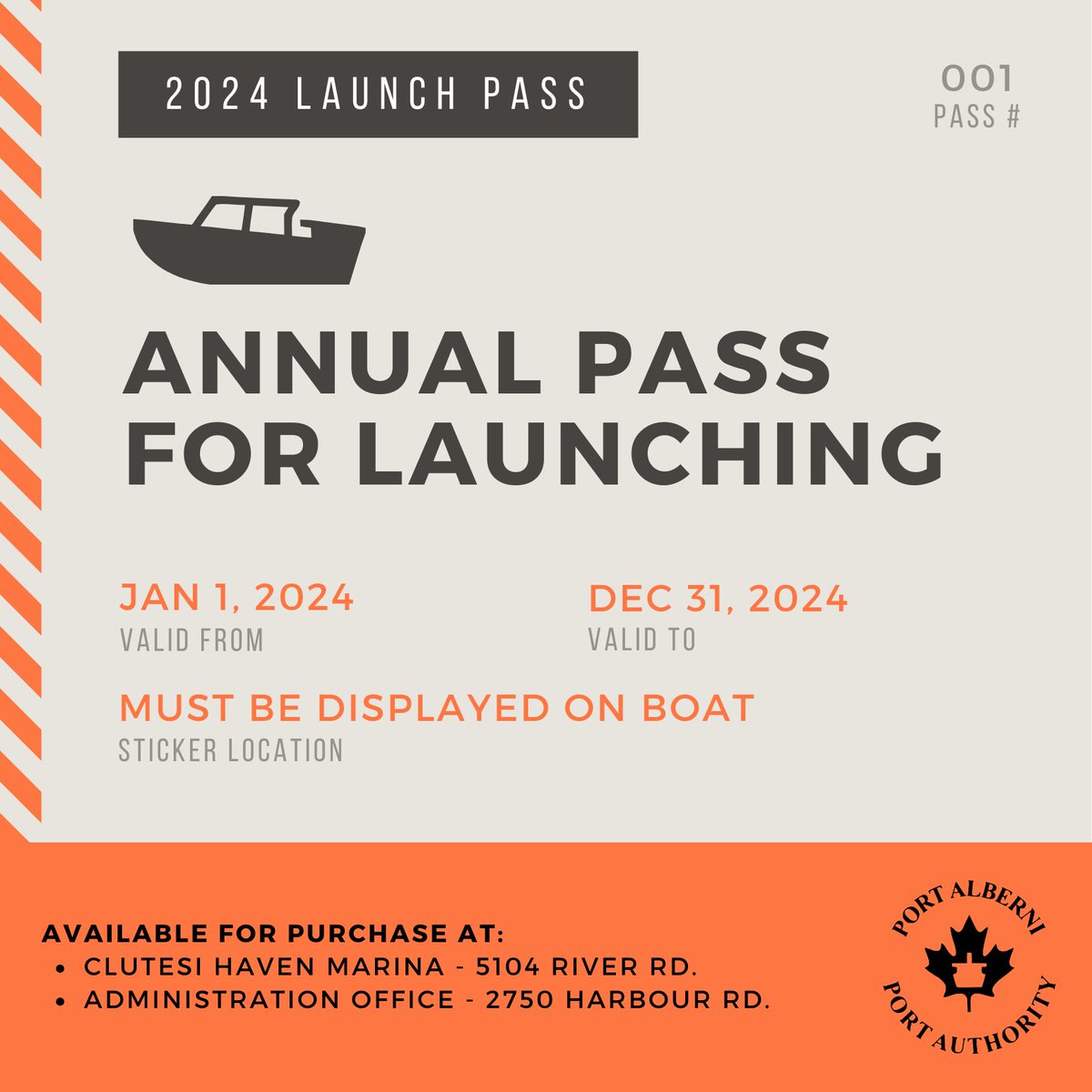 PAPortAuthority's tweet photo. Passes are now available for the 2024 boating season at our marinas! 🎫🎣

Available for purchase at:
🛥 Clutesi Haven Marina at 5104 River Road
⚓️ Admin Office at 2750 Harbour Rd.

The price is $161.90 plus tax ($170) and it takes approximately 9 launches to pay for it! https://t.co/T9c3jjFSpL