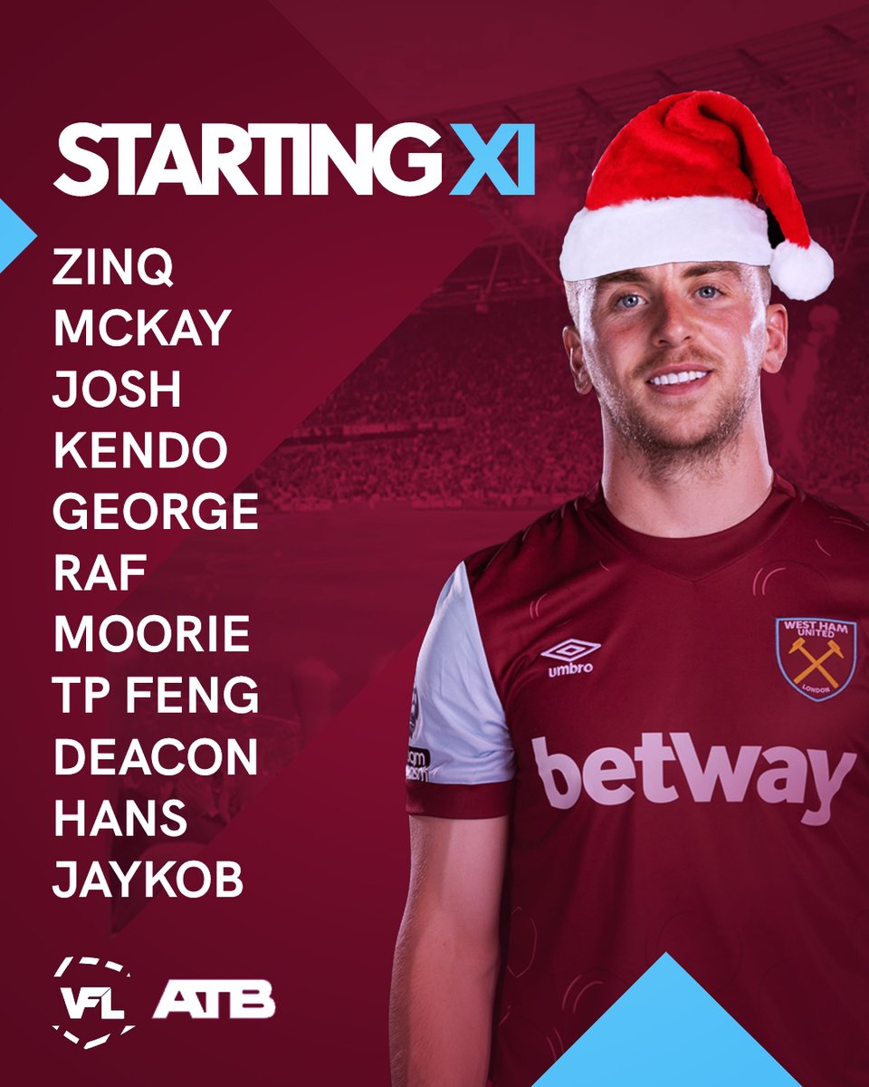 Teamsheet for <a href="/ATBProClubs/">ATB Pro Clubs Tournaments</a> Tonight. 

 Up The Hammers ⚒️