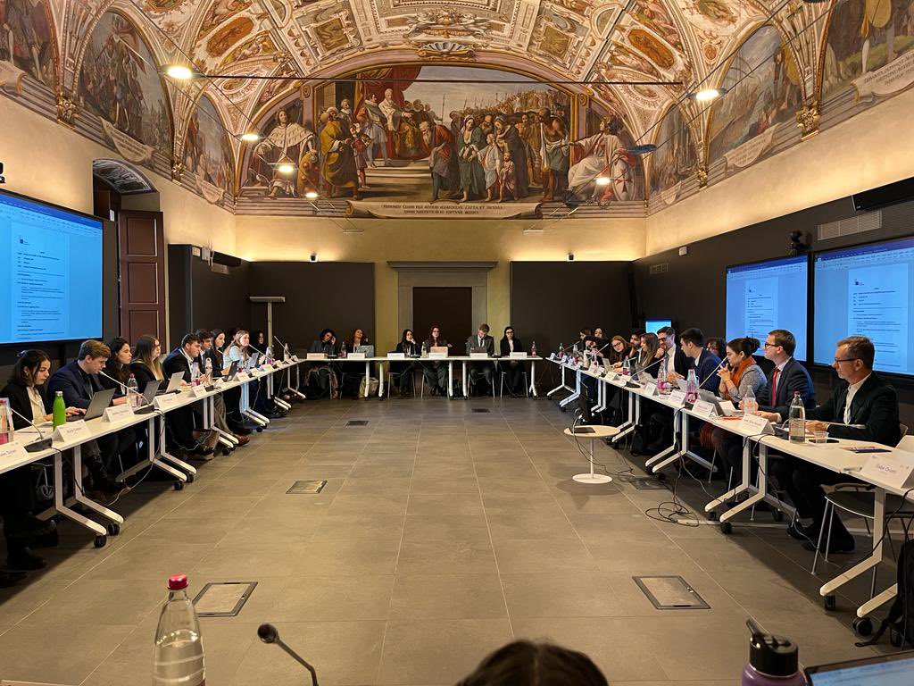 JMU_EUPS's tweet image. JMU Master’s in EU Policy Studies students took part in a simulation of the policy-making process within the European Council. 
and represented EU member states in debates on the global impact of the war in Ukraine and the Israel/Hamas crisis. 

#modeleu #florence #jmu