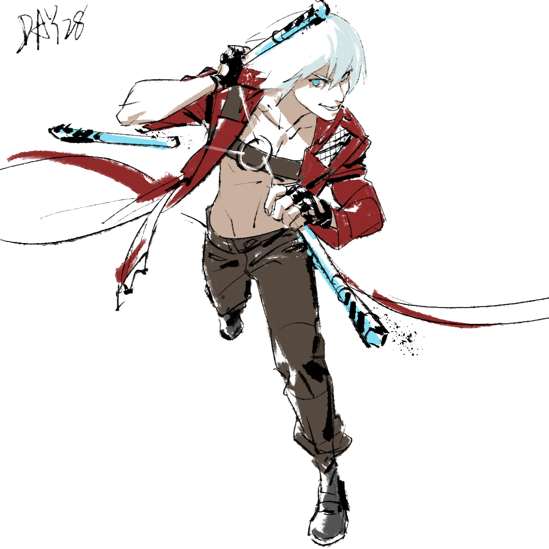 kkshark2's tweet image. #DMC #Dante 依旧是日常练习代蛋，我蛮想画我玩游戏时的沙雕内容  但老没有时间 欸
