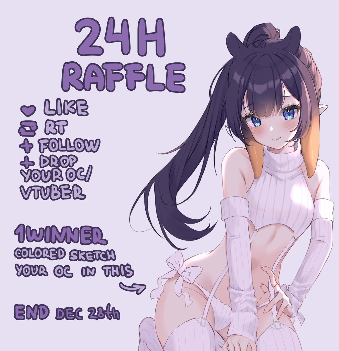 ri_nyahn's tweet photo. ✨24H  ART RAFFLE✨
A quick raffle to celebrate 7k followers 
✨prize color sketch 

✨To enter:
 - like/follow/rt  
- reply with your your OC (optional)  

✨Ends in 24 hours
 goodluck everyone! thanks for all the support! https://t.co/QKxXHsfXzT