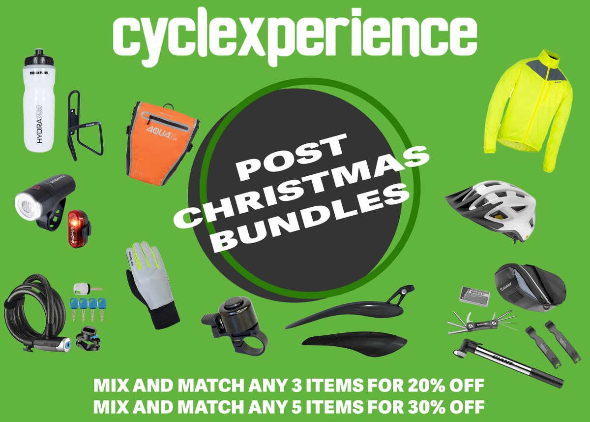 Unwrap post-Christmas joy with our Accessory Bundle Offers! 🚴🌟 Upgrade your ride with must-have accessories at unbeatable prices—helmets to lights. Save up to 30%, mix and match for a personalised touch. Limited stock—grab your bundle before it pedals away!