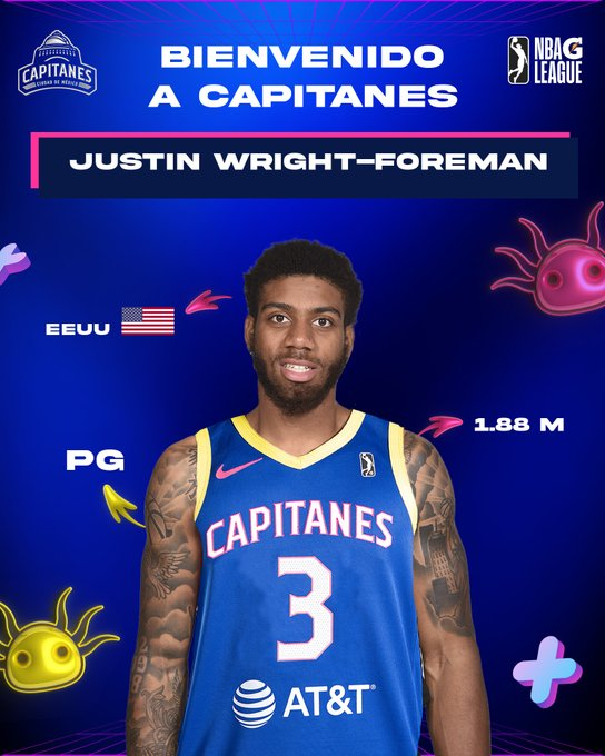 ¡Bienvenido a la #FamiliaCapitán, Justin Wright-Foreman! 🤩📷  #NBAGLeague