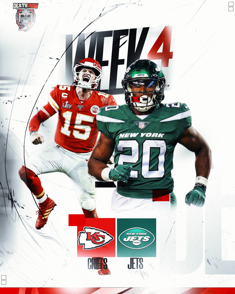 DeathRowLG's tweet photo. SEASON 5 WEEK 4 GAME OF THE WEEK IS HERE!!

Chiefs (3-0) vs Jets (3-0) Both Undefeated Early in the season and this is a great matchup that you cant miss.

Who will win?            

#FranchiseNation #FixFranchise #DeathRowLG
@NeonSportz | @ORLOutlaws | @OrlOutlawEsport https://t.co/CkMhucSGGK