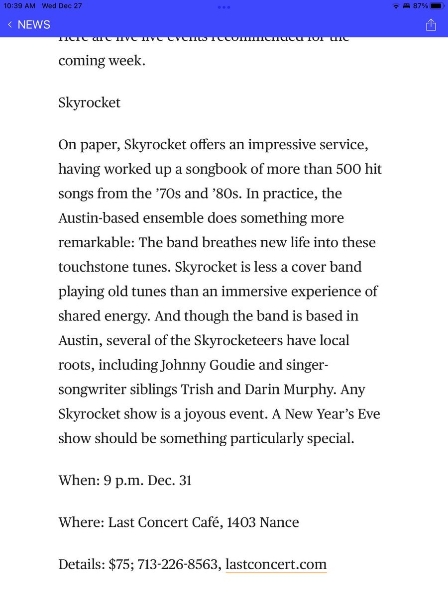 Thank you @HoustonChron for the shout out! We'll see you at @LastConcertCafe on NYE! houstonchronicle.com/entertainment/…