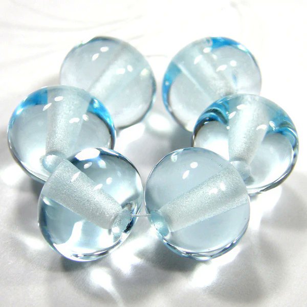 Handmade #Lampwork Glass #Beads, Pale #Aqua Blue Transparent Shiny 038g covergirlbeads.com/products/handm… #HandmadeLampworkBeads #LampworkGlassBeads #LampworkBeads #HandmadeBeads #JewelryMakingBeads #JewelryBeads #BlueBeads ##JewelrySupplies #ShopSmall #SmallBusiness @Covergirlbeads