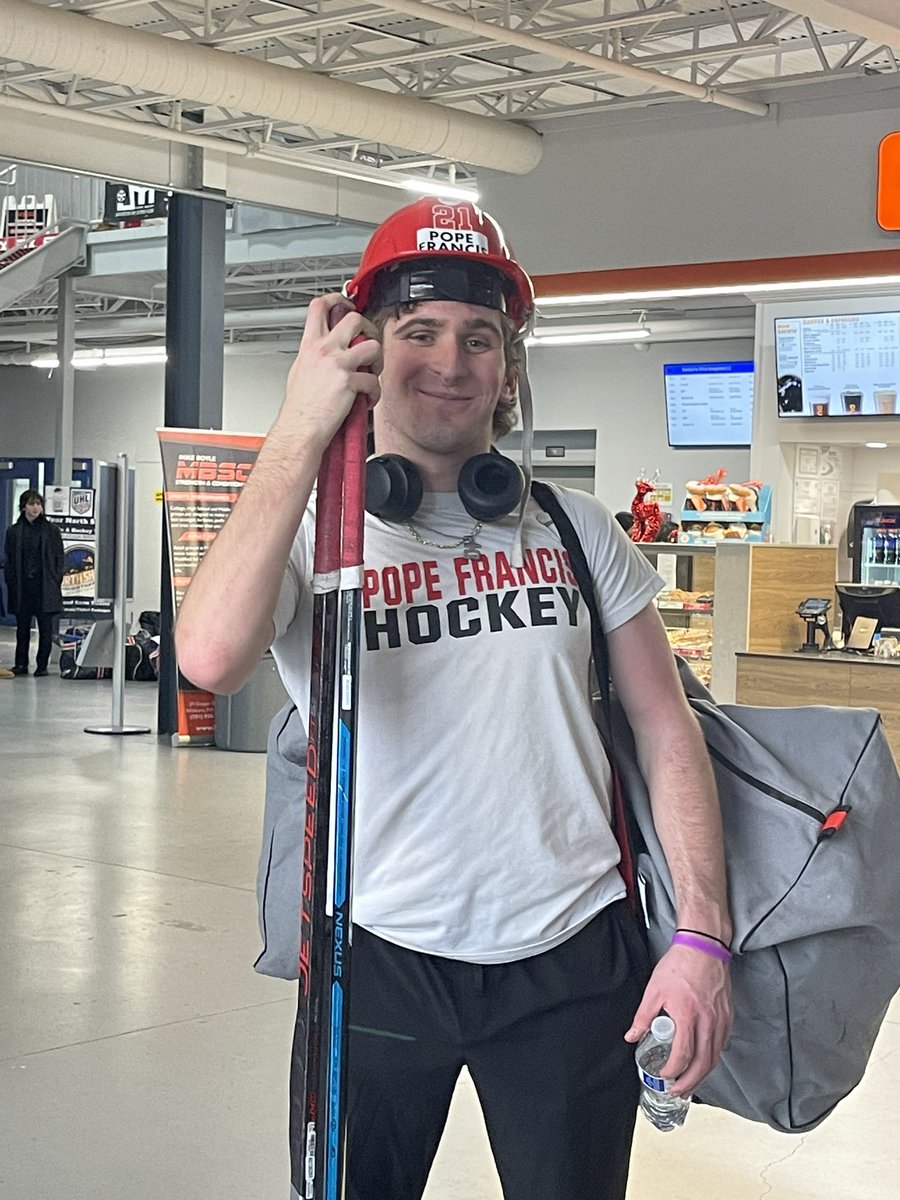 Hard fought battle.  Pope comes home with the win 4-2 against Central Catholic in the Pete Frates Winter Classic.  Regan with two goals, Wegrzyn had 1 and Monroe earns his first high school goal.  Burns earned the hard hat today! Tomorrow <a href="/3/">Blair</a> vs. SJP #rollpope