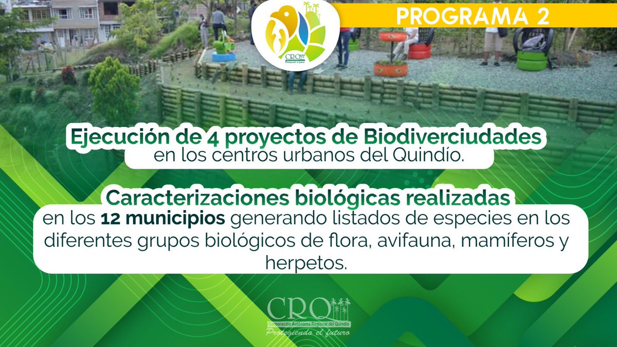 Biodiverciudades se convirtió en una bandera de gestión de José Manuel Cortés Orozco, director general de la CRQ, quien fomentó este proyecto para que varios municipios generaran espacios donde la comunidad fuera la protagonista de la protección del patrimonio ambiental.