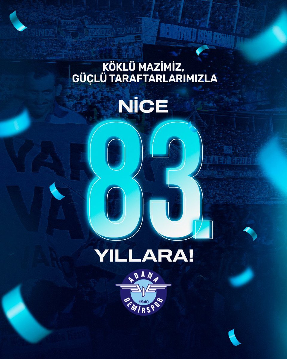 BİZİM ÖMRÜMÜZ SENİNLE BİTECEK AMA SENİN ÖMRÜN BİZLER OLDUĞUMUZ SÜRECE BİTMEYECEK ! 

#AdanaDemirspor83Yaşında