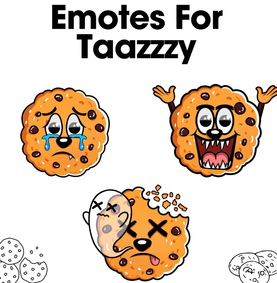 Taz_Cook's tweet photo. Thank you very much  @ItzBella_Lujah for the custom emotes! I love how these turned out! 
Any other small content creators needing any GFX work done hit up Bella! https://t.co/8sEGEPX87K