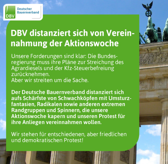 Jura-Professor Dr. Martin Schwab schreibt auf FB:

„SEHR GEEHRTER DEUTSCHER BAUERNVERBAND,

Wollen Sie mir bitte diese Pressemitteilung (Foto) näher erläutern?

Wer sind im Sinne dieser Pressemiteilung "Schwachköpfe" und "Spinner" und was berechigt Sie dazu, Menschen mit solchen
