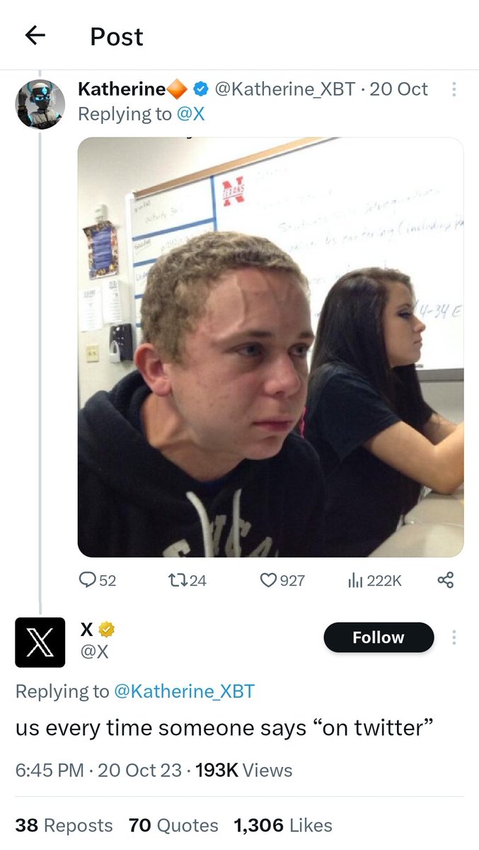 LoganDa74004605's tweet photo. If only everyone would agree on that. Unfortunately, Mr. Musk wouldn't approve. But we'll keep on fighting for this hashtag. #ItsTwitterNotX https://t.co/R0SOd6Oevi