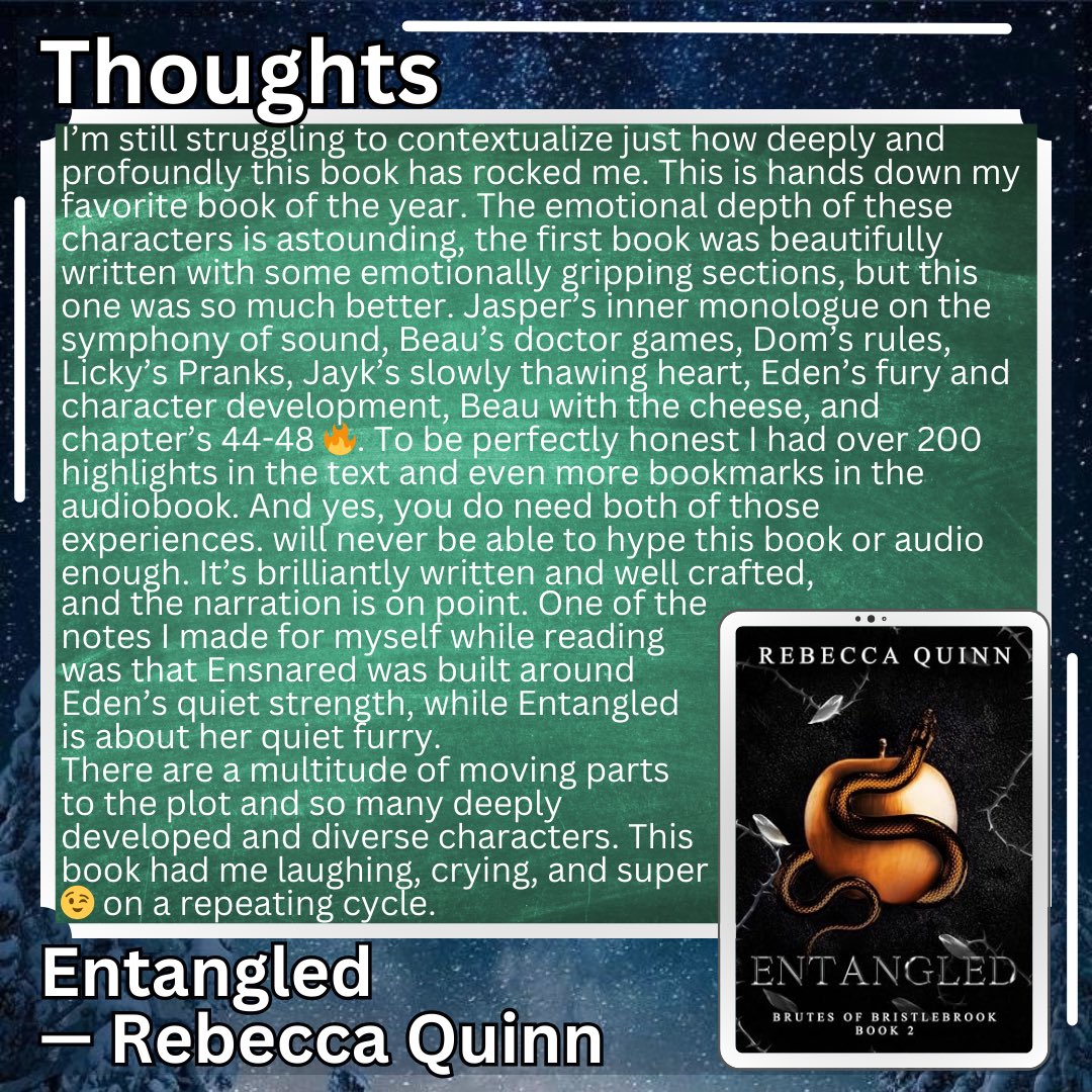 bookameme's tweet photo. When you love a book so much, you’re willing to revive an account just to talk about it.

#books #Ensnared #Entangled #Smut #spicybooks https://t.co/LcJHXZNcwV