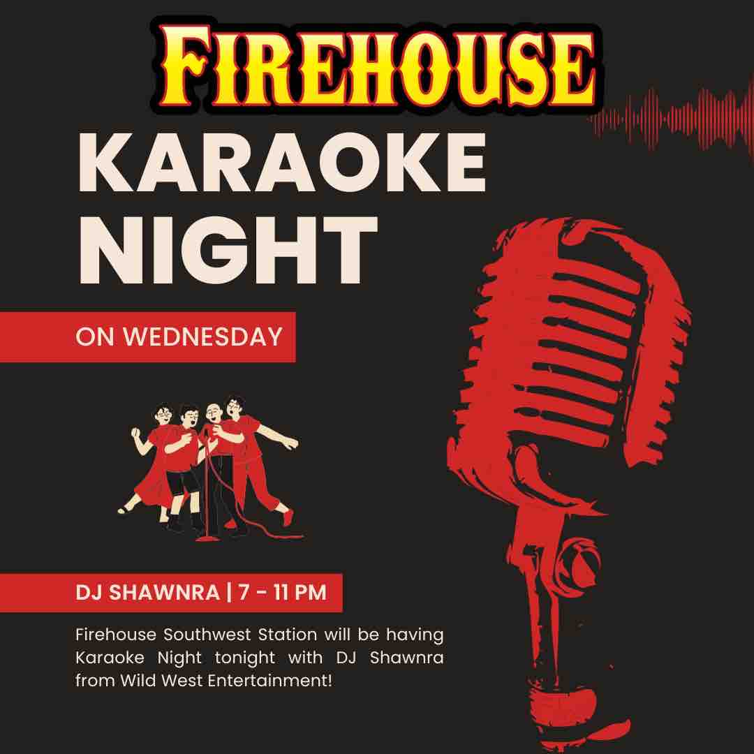Firehouseeats's tweet photo. Karaoke Night starts at 7pm TONIGHT at Firehouse Southwest Station! Come join in all the fun!! #firehouse #bakersfieldfun #karaoke #firehouseeats #bakersfieldthingstodo #karaokenight https://t.co/ZnkZe99kPO