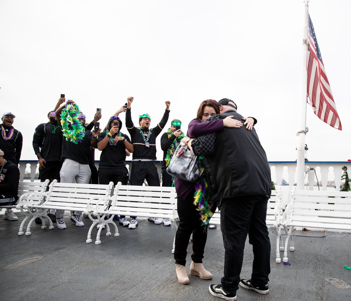 Today I asked my best friend to spend our life together and she said yes! To do this in New Orleans in front of my @UW_Football family was another perfect moment within a perfect season.