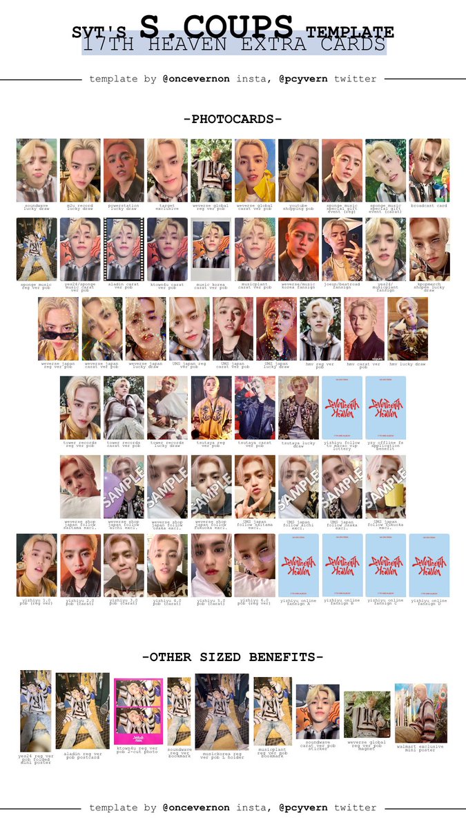 seventeen seventeenth heaven pob/fansign/lucky draw/extra