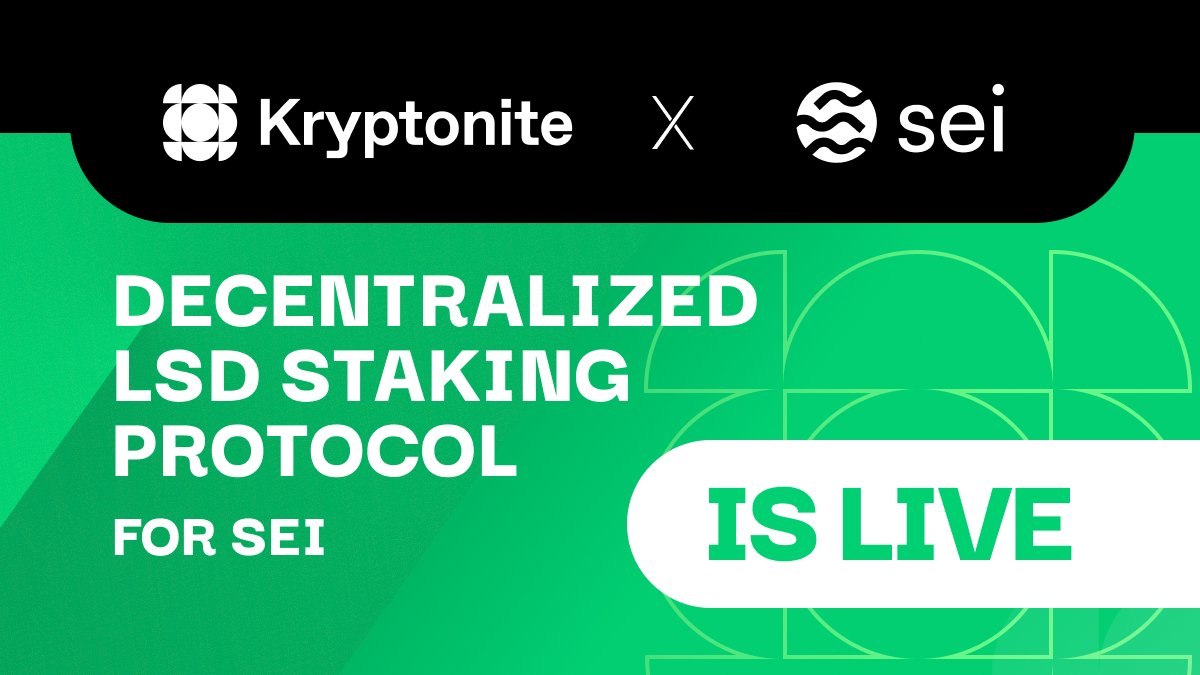 Kryptonite_fi's tweet image. Kryptonite is finally live!

@SeiNetwork 's premier liquid staking, leverage &amp;amp; lending protocol 🫡

#Seilors and #Seiyans now have access to more flexible capital deployment and the freedom to move your funds where it makes the most sense.

Here 👉 app.kryptonite.finance

🟩