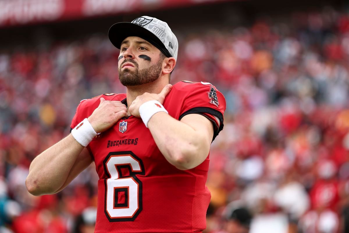 NFL_Stats's tweet image. Baker Mayfield’s stats this season:

• 64.3 completion %
• 3,598 passing yards
• 26 pass TDs - 8 INTs
• 96.2 passer rating
• 157 rush yards, 1 TD

#Buccaneers