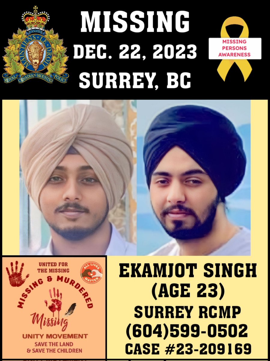 FindWorldwide's tweet image. EVERYONE PLEASE SHARE 

@SurreyRCMP &amp;amp; @CrimeStoppersBC

bc-cb.rcmp-grc.gc.ca/ViewPage.actio…

#MissingAndMurderedUnityMovement &amp;amp; #MissingPersons &amp;amp; #EkamjotSingh &amp;amp; #SurreyBritishColumbia &amp;amp; #SurreyBC &amp;amp; #BritishColumbiaCanada &amp;amp; #BCCanada &amp;amp; #Canada &amp;amp; #Unity &amp;amp; #Nationwide &amp;amp; #Viral