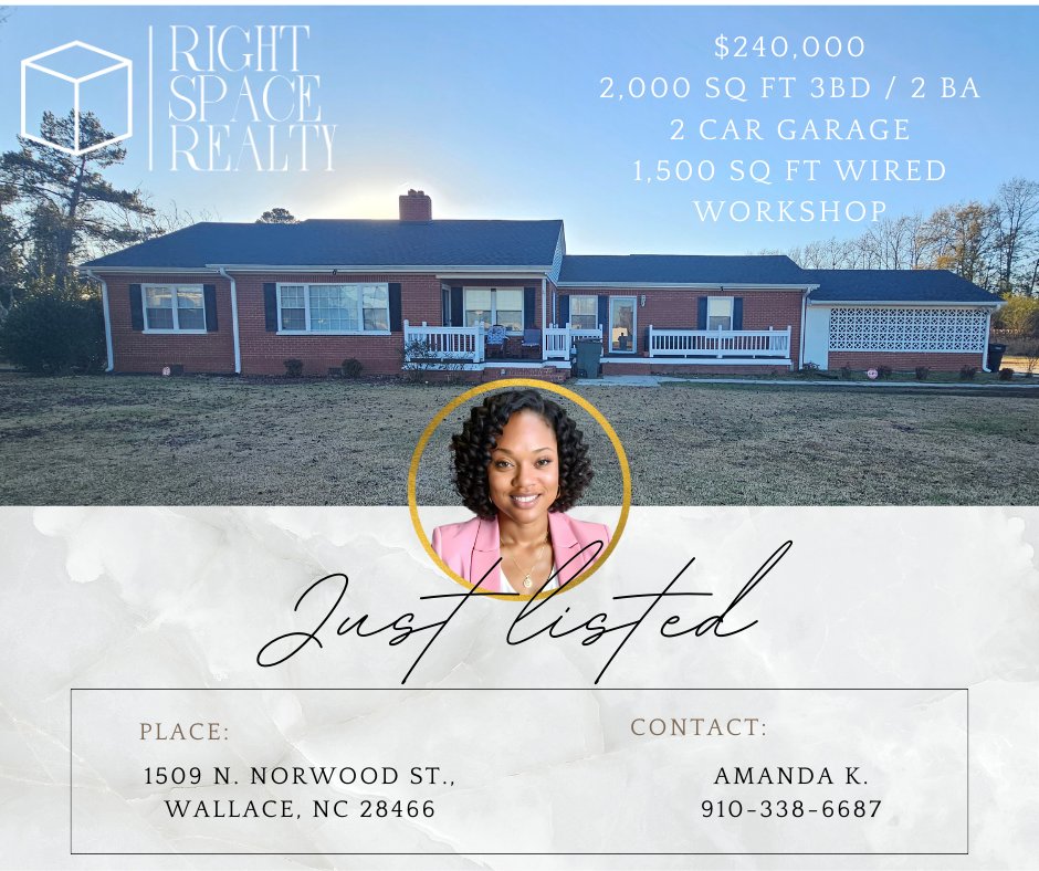 RightPlaceSpace's tweet image. 1509 N. Norwood St in Wallace, NC

Let's chat about opportunities that come with this home! #wallacenc #duplincounty