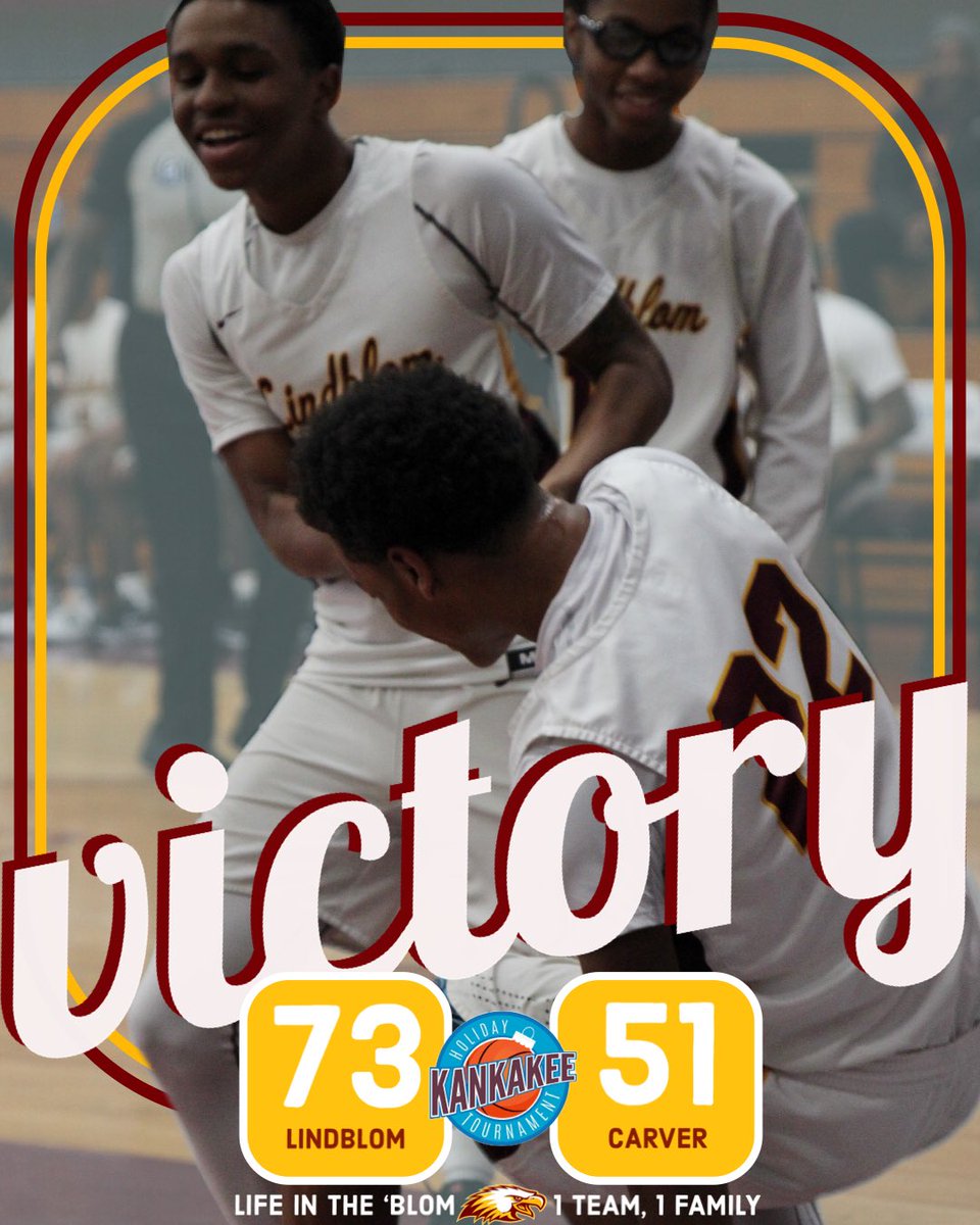 basketball_lmsa's tweet photo. 𝐅𝐈𝐍𝐀𝐋 𝐅𝐑𝐎𝐌 𝐊𝐀𝐍𝐊𝐀𝐊𝐄𝐄

Lindblom (10-4) defeats Carver in Round 1 of the tourney, 73-51.

Led by Stevenson (‘24) &amp; McCoy (‘24), every Eagle got tick today. 

Seniors A. Branch &amp; K. Capers added 8p/10r &amp; 8p/3a, respectively, and junior O. Kamal added 7p/2s. https://t.co/oBU0hnQtzg