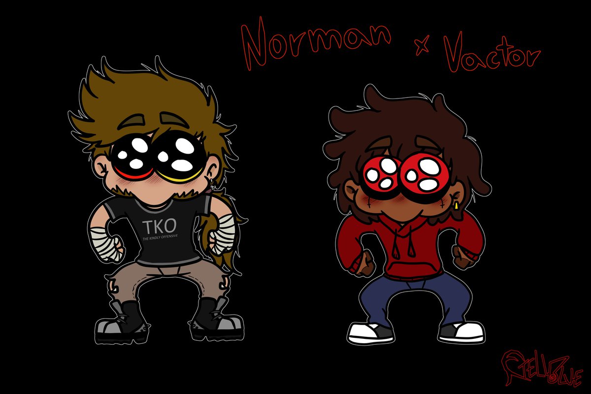 BlueEtell's tweet photo. Norman x Vactor #gay #fanart #bigeyes #cute #boyfriend #mummy #puppet https://t.co/adNwwNORgb