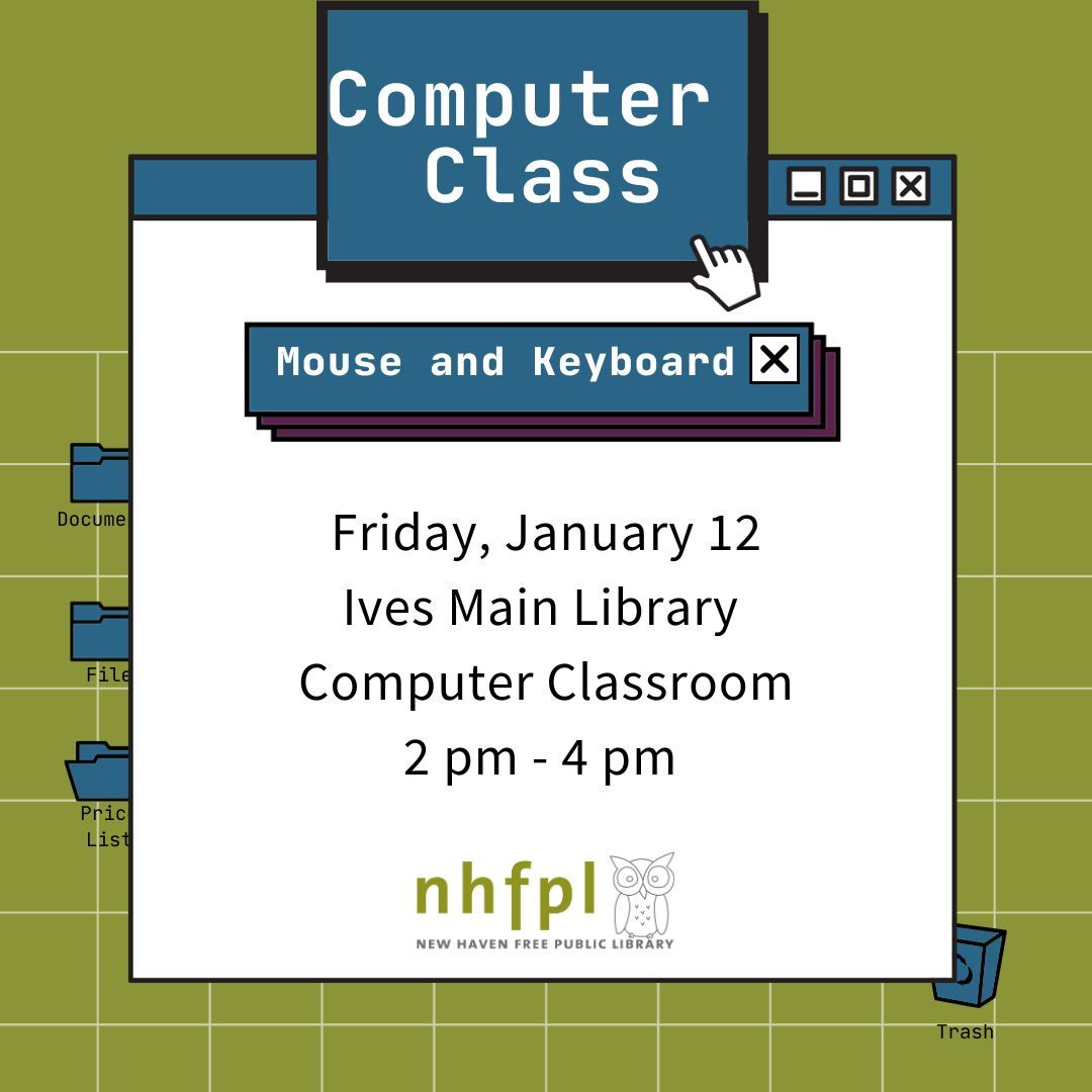 NHFPL's tweet image. New to computers? Learn the basics of operating a mouse and get an introduction to some of the unique functions of the computer keyboard. This class for adults requires no computer experience. See the link in bio for more details! #NHFPL #ComputerClass
