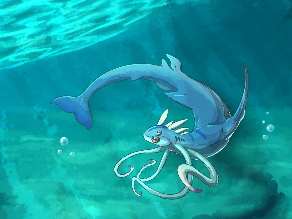 aFallenWolf's tweet photo. Khalu Pa'hii having a swim. #StarDate #TuoToa #Alien #Art https://t.co/tGq6Le87jw