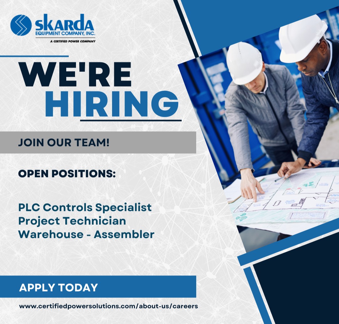 SkardaEquipment's tweet image. New Year - New Career! We are looking for dedicated, skilled individuals to join our growing team! 

To learn more about our open positions or to apply, visit: bit.ly/3KGMYVc

#WeAreHiring #Hiring #PLCControls #Warehouse