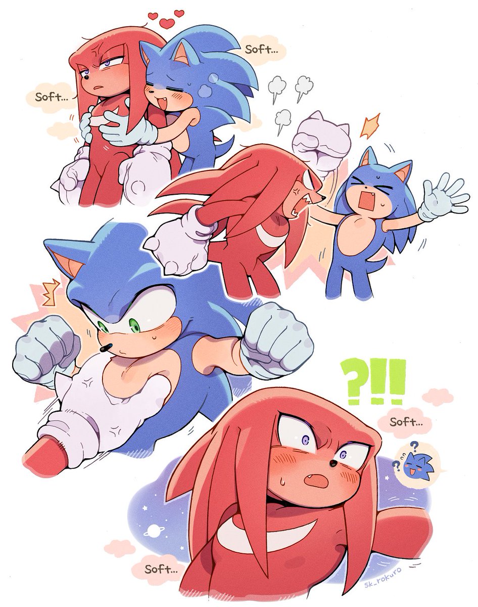 ソニック 「←RT最多 いいね最多→#SonicTheHedgehog #sonknux 」|ろくろ/rokuro💙❤️🌈のイラスト