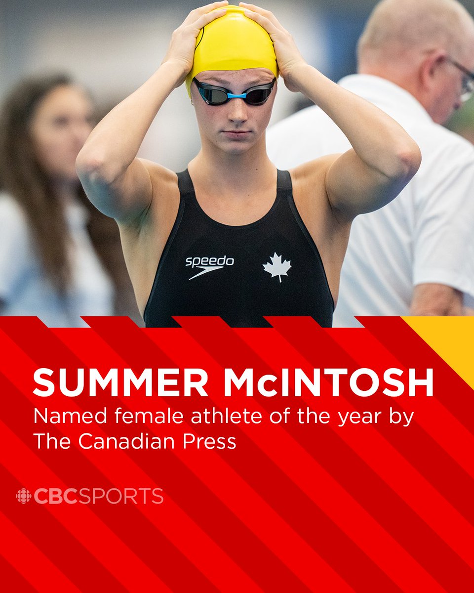365 days of Summer 🥵 The Toronto teenager won a pair of world championship gold medals and set two world records before her 17th birthday this year! Men’s winner will be named Thursday and team award announced Friday cbc.ca/sports/olympic…