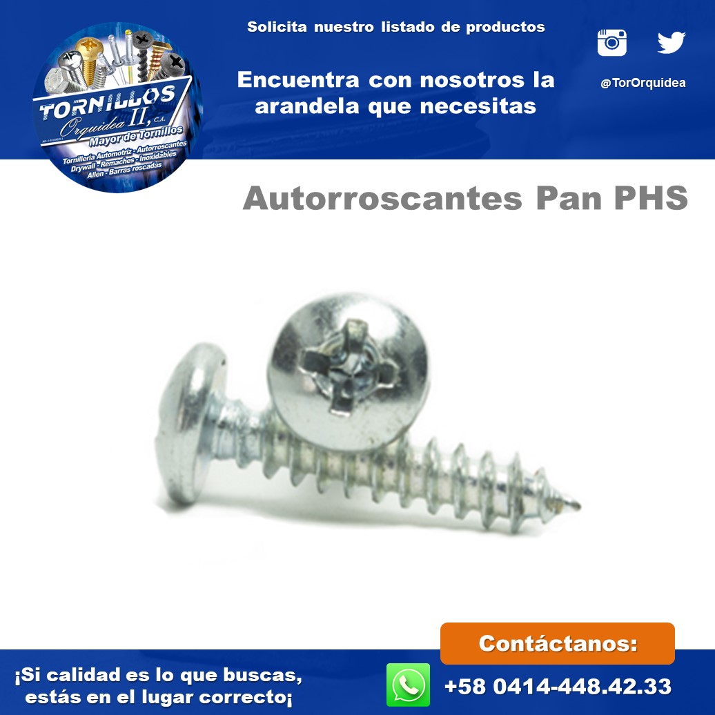 TorOrquidea's tweet photo. Tornillos Autorroscantes PAN PHS Zinc
Ideales para trabajos livianos en el hogar o la industria....
Contactanos somos mayoristas
#tornillos #bolts #screw #tornillerias #Ferretería #tools #Venezuela #aragua #Maracay #caracas https://t.co/pi360w5mPE