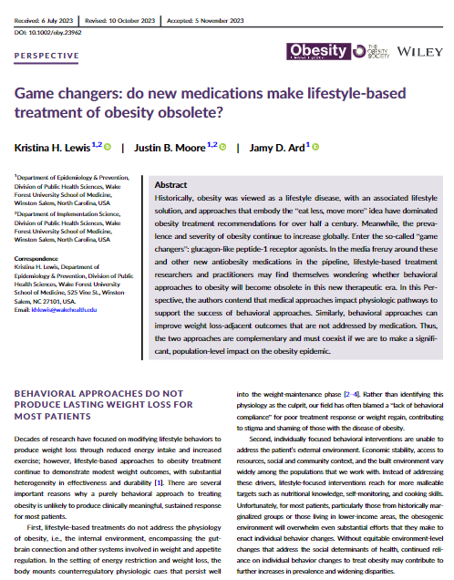 Both medications and lifestyle are complementary and must coexist if we are to make a significant, population-level impact on the obesity epidemic. onlinelibrary.wiley.com/doi/full/10.10…