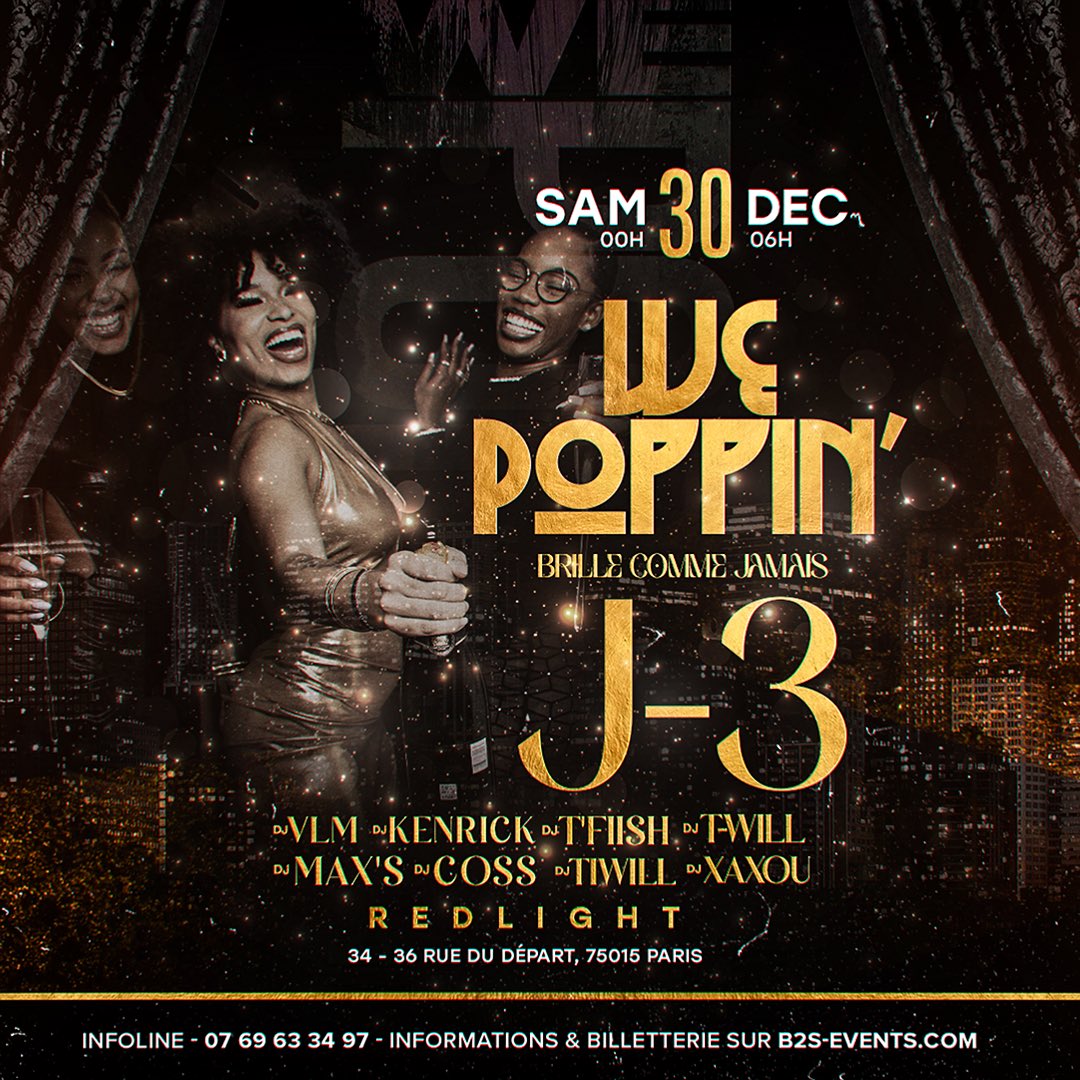 wepoppin_events's tweet photo. Plus que 3 jours avant la dernière We Poppin de l’année 😮‍💨. 

Hâte de vous recevoir afin de passer un moment magique ✨ avec vous la famille Poppin 🍾 dans l’am bi ance 💃🏿🕺🏿. 

30.12.23, 

chalè. https://t.co/PzCvaW9zjN