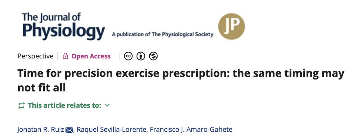 🚨El ejercicio personalizado, clave en la medicina de precisión ➡️ su impacto varía según la hora del día 

💡Adaptar el horario puede maximizar sus beneficios

physoc.onlinelibrary.wiley.com/doi/10.1113/JP…