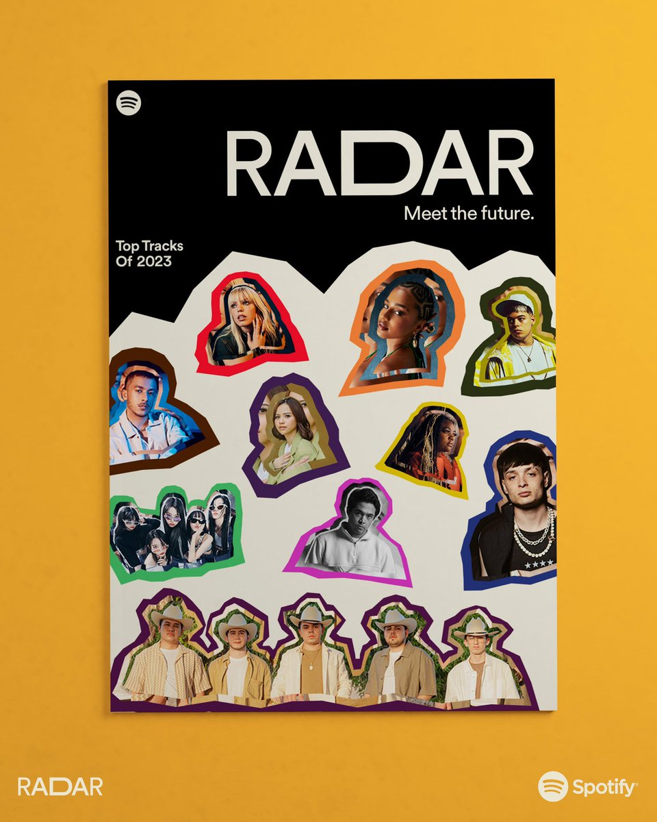 Spotify's tweet photo. They’re the future. 💚 Show some love to the RADAR top songs of 2023. https://t.co/D3LdIA9Ezh