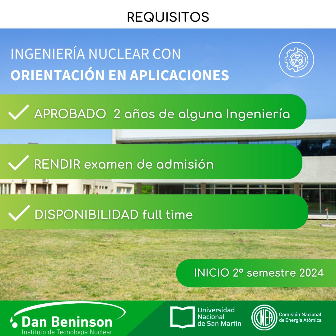 ⚛️Abierta Inscripción 2024 Ciclo Superior de Ingeniería Nuclear con Orientación en Aplicaciones del <a href="/ibeninson/">Dan Beninson</a>👍Beca de dedicación exclusiva #CNEA 🧑‍🎓Perfil de alta demanda laboral 📲 bit.ly/3RVgw5E