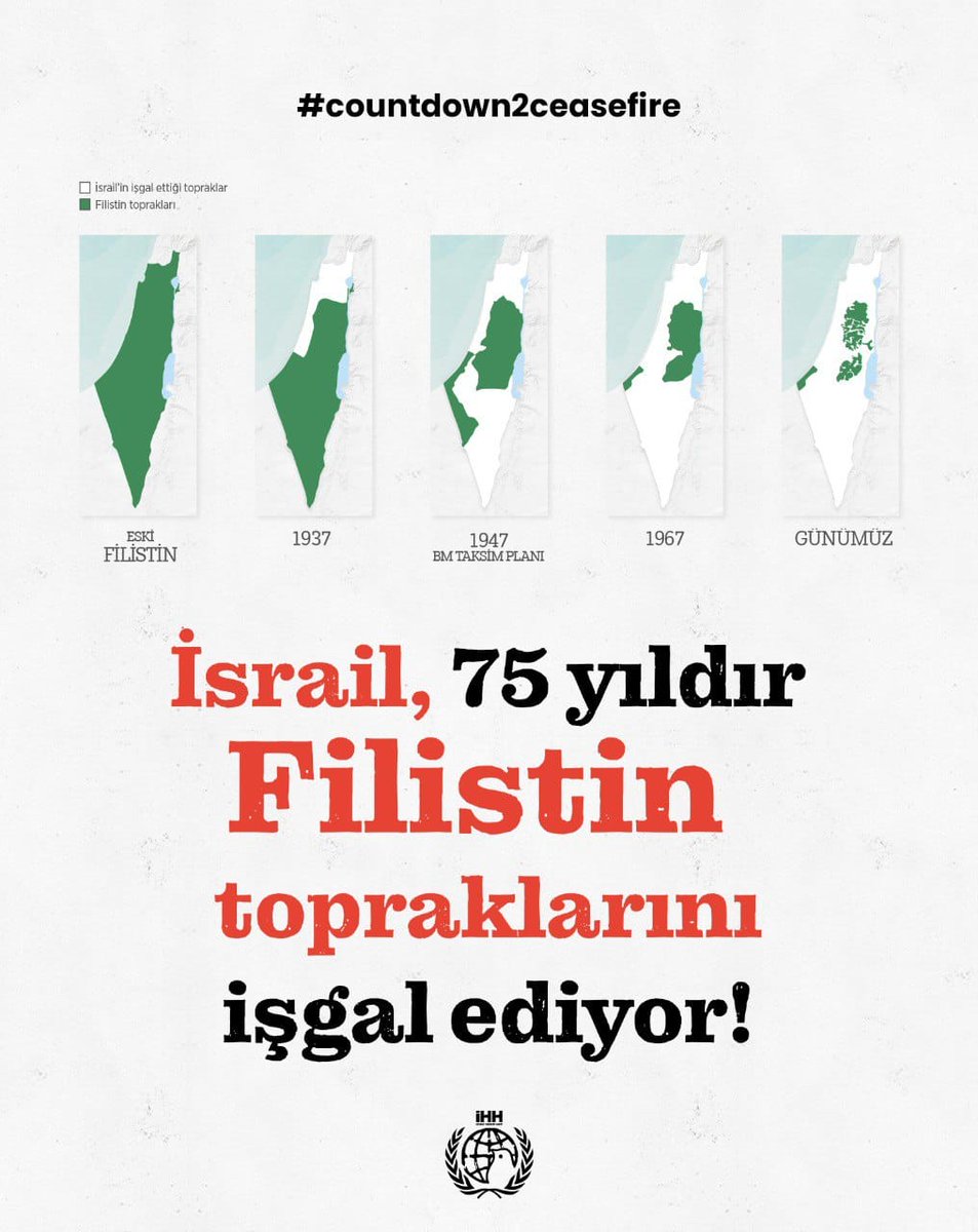 İsrail, 75 yıldır Filistin topraklarını işgal ediyor!
#countdown2ceasefire
