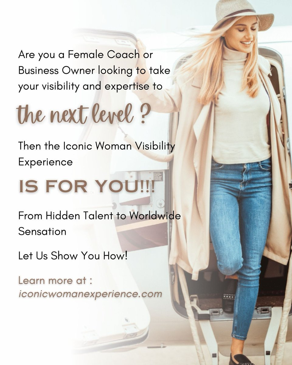 #iconicwomanexperience #femalecoach #businessowner #visibility #expertise #nextlevel #hiddentalent #worldwidesensation #worldwide #bemorevisible #visibilityexpert #roadtosuccess #womanempowering