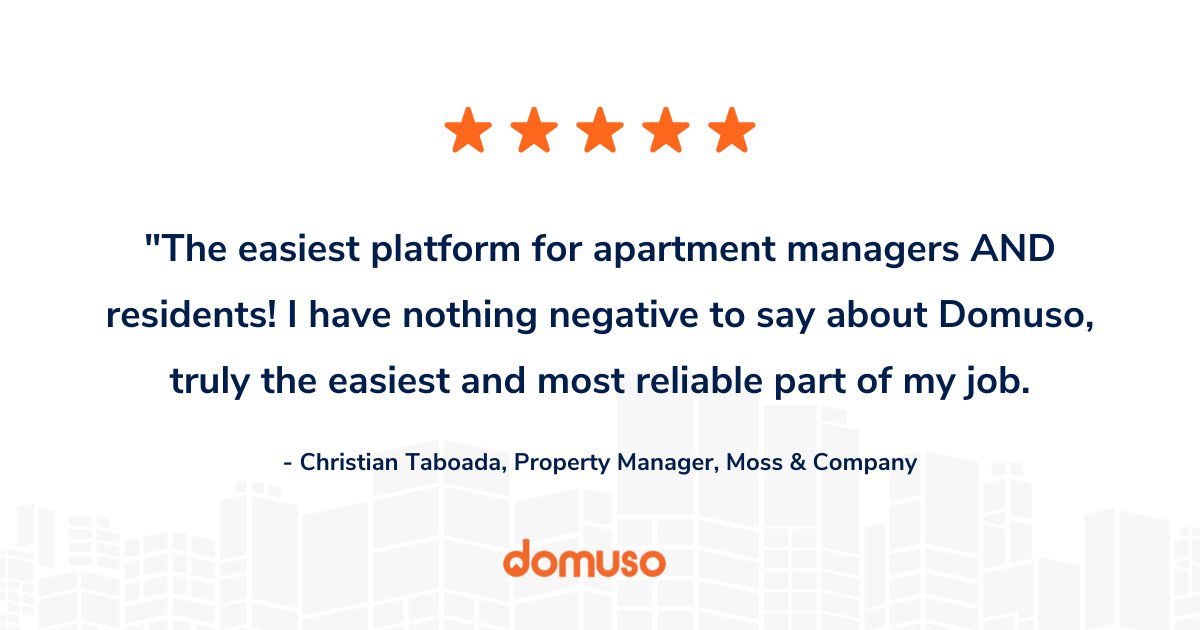 When you work with Domuso, you don't just gain a rent payment solution, you gain a payments partner. Don't take our word for it, see what one of our clients at Moss &amp; Company has to say.

#Domuso #multifamily