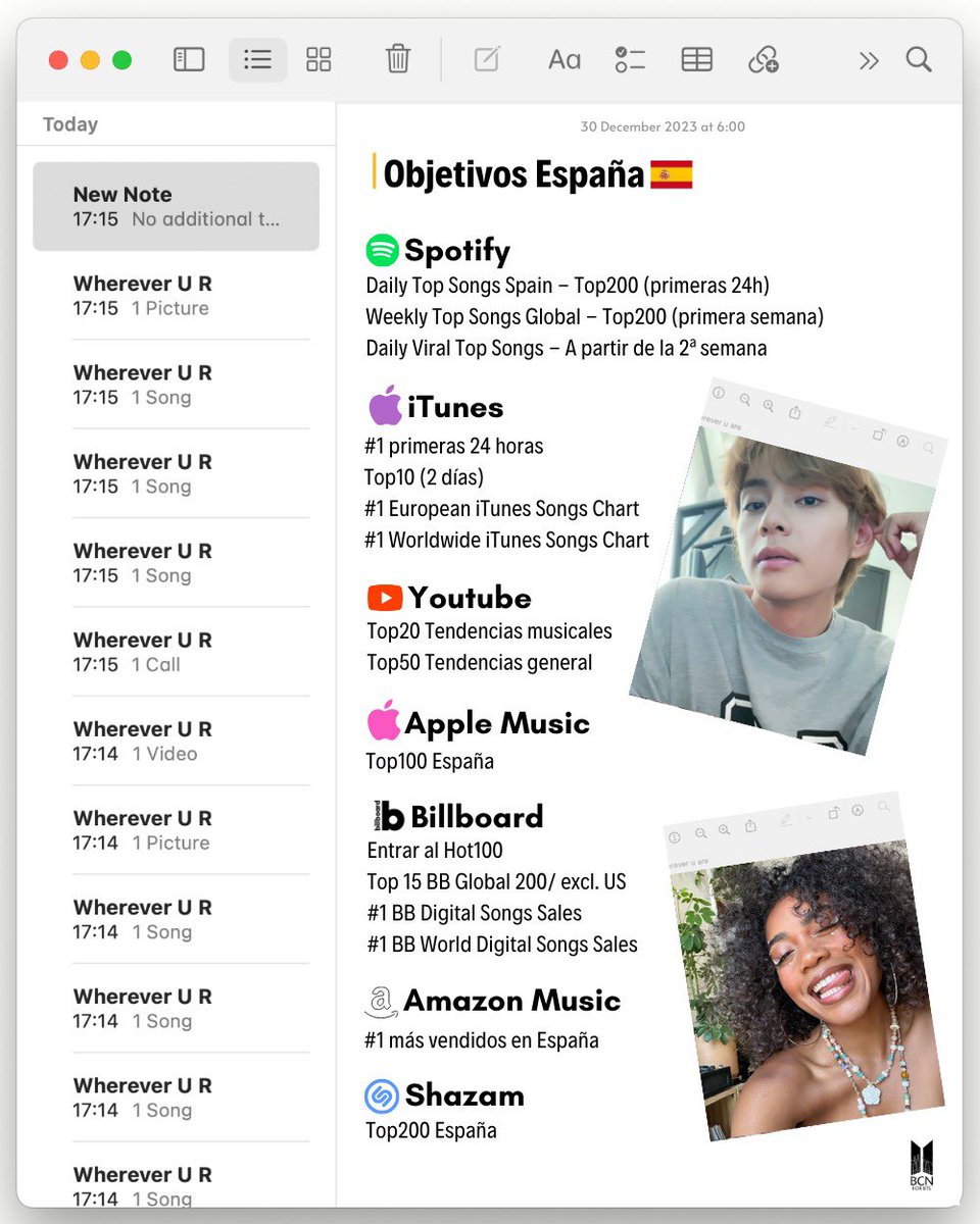 BcnForBTS's tweet photo. 🎯 METAS ESPAÑA 🇪🇦🎯

🎶Os dejamos las metas para la nueva colaboracion de V con UMI “Wherever u r (feat. V of BTS)”

📅30/12
⏰ En 🇪🇸, a las 06:00 am (-1 en Canarias)

#taehyung #whereverur #V #뷔 @whoisumi https://t.co/l0ZH1rtpQO
